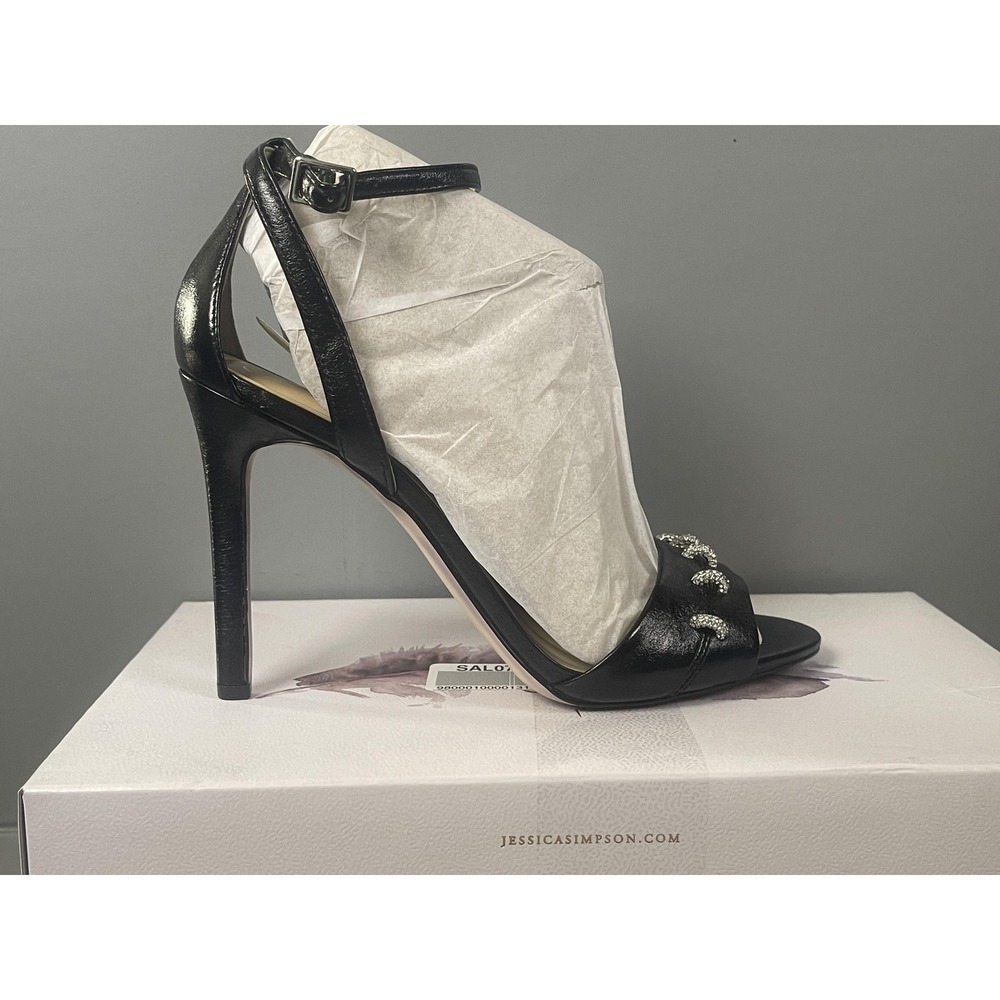 Jessica Simpson Heels Womens Size 9 Black JS-Juminee Stilletto Shoes Sandals